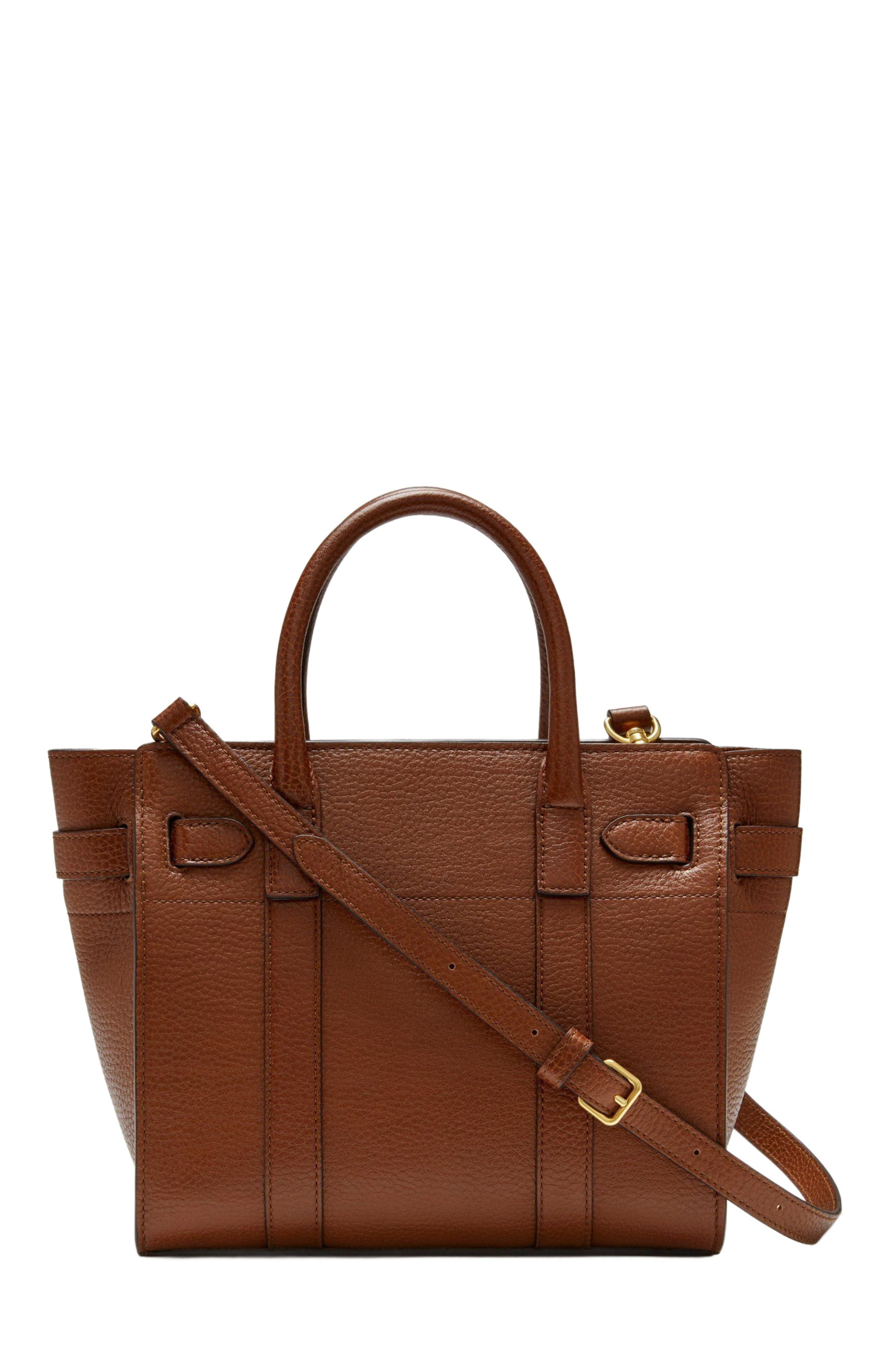 Mulberry Mini Zipped Bayswater Leather Satchel, Alternate, color, 