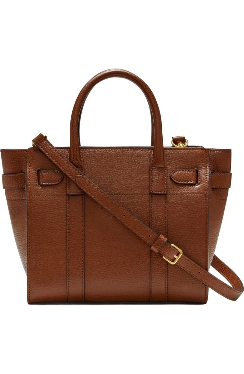 Mulberry Mini Zipped Bayswater Leather Satchel, Alternate, color, Oak