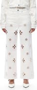 Bayeas Studded Eyelet High Waist Straight Leg Jeans
