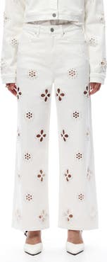 Bayeas Studded Eyelet High Waist Straight Leg Jeans