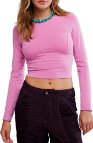 Free People Protagonist Long Sleeve Crop T-Shirt