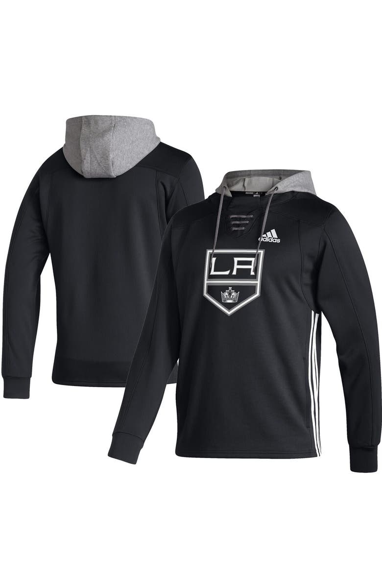 adidas Men's adidas Black Los Angeles Kings Skate Lace AEROREADY Pullover Hoodie, Main, color,