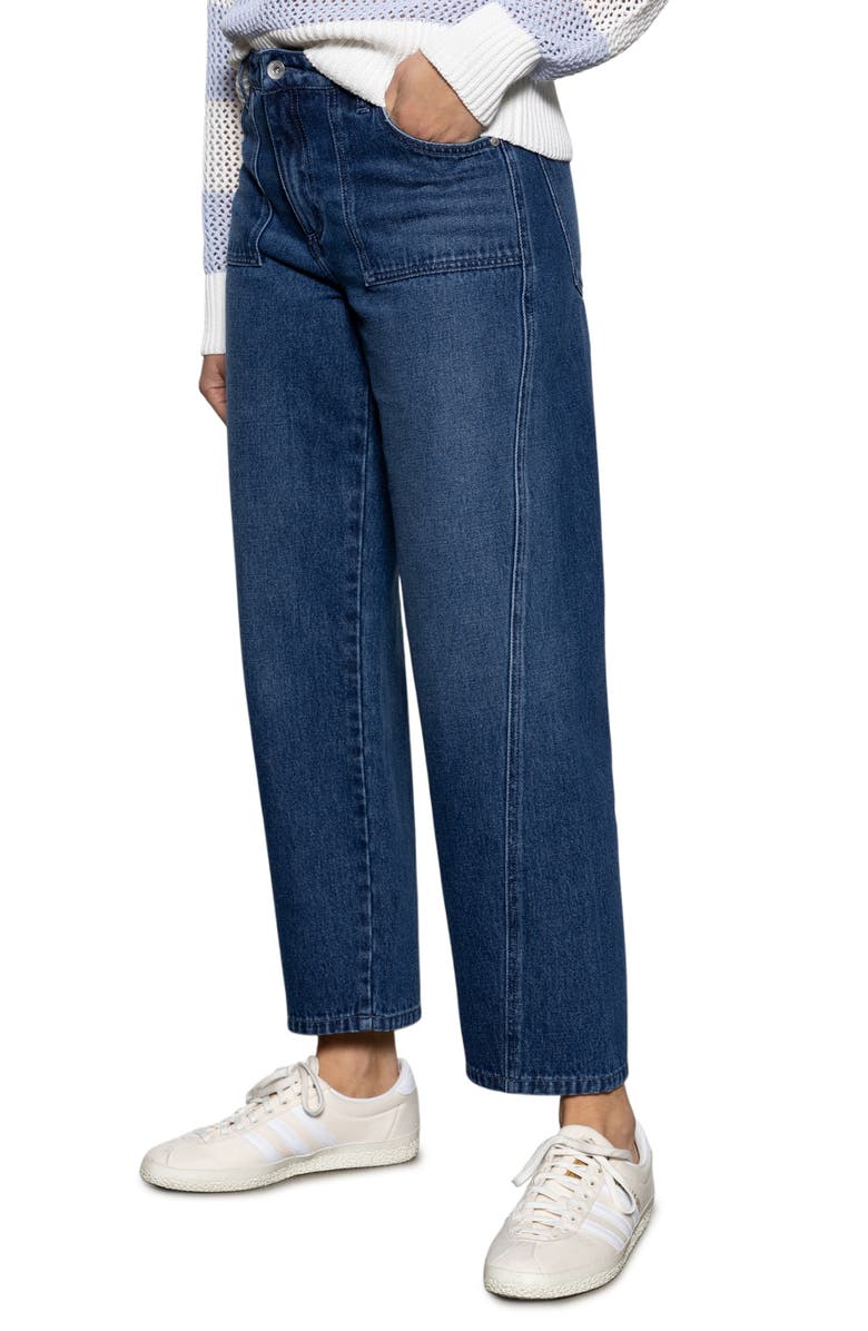 Sanctuary District High Waist Barrel Leg Ankle Jeans, Alternate, color, 