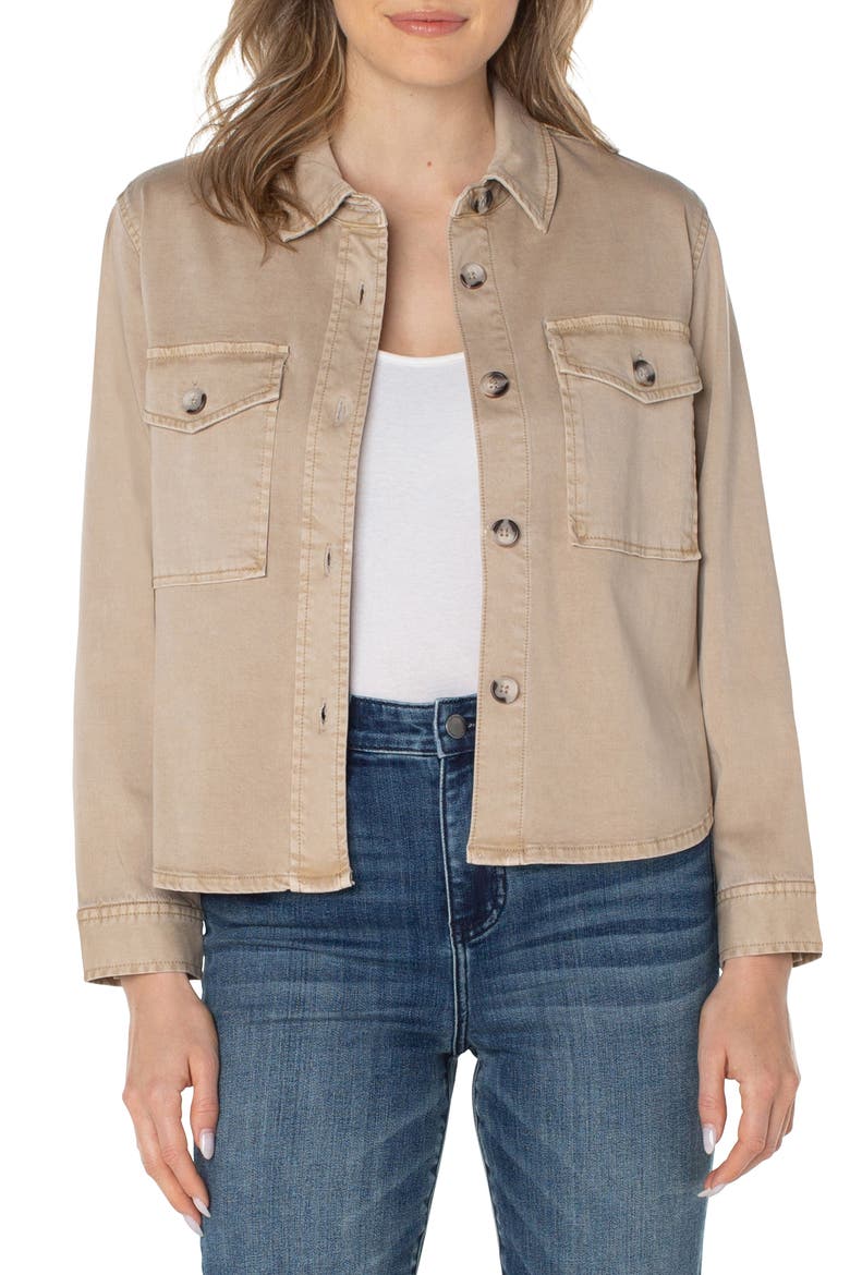 Cotton Blend Shirt Jacket, Main, color, BISCUIT TAN