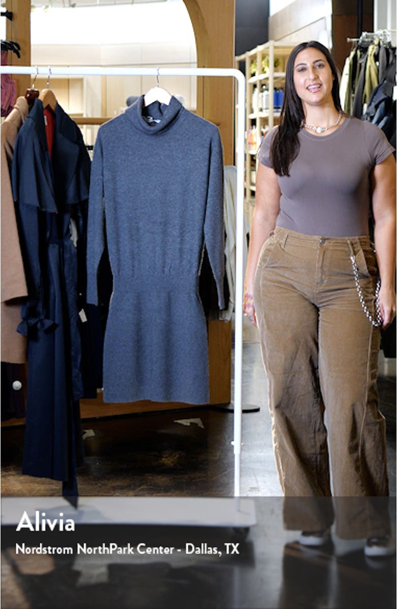 Cassidy Long Sleeve Turtleneck Wool & Cashmere Sweater Dress, sales video thumbnail