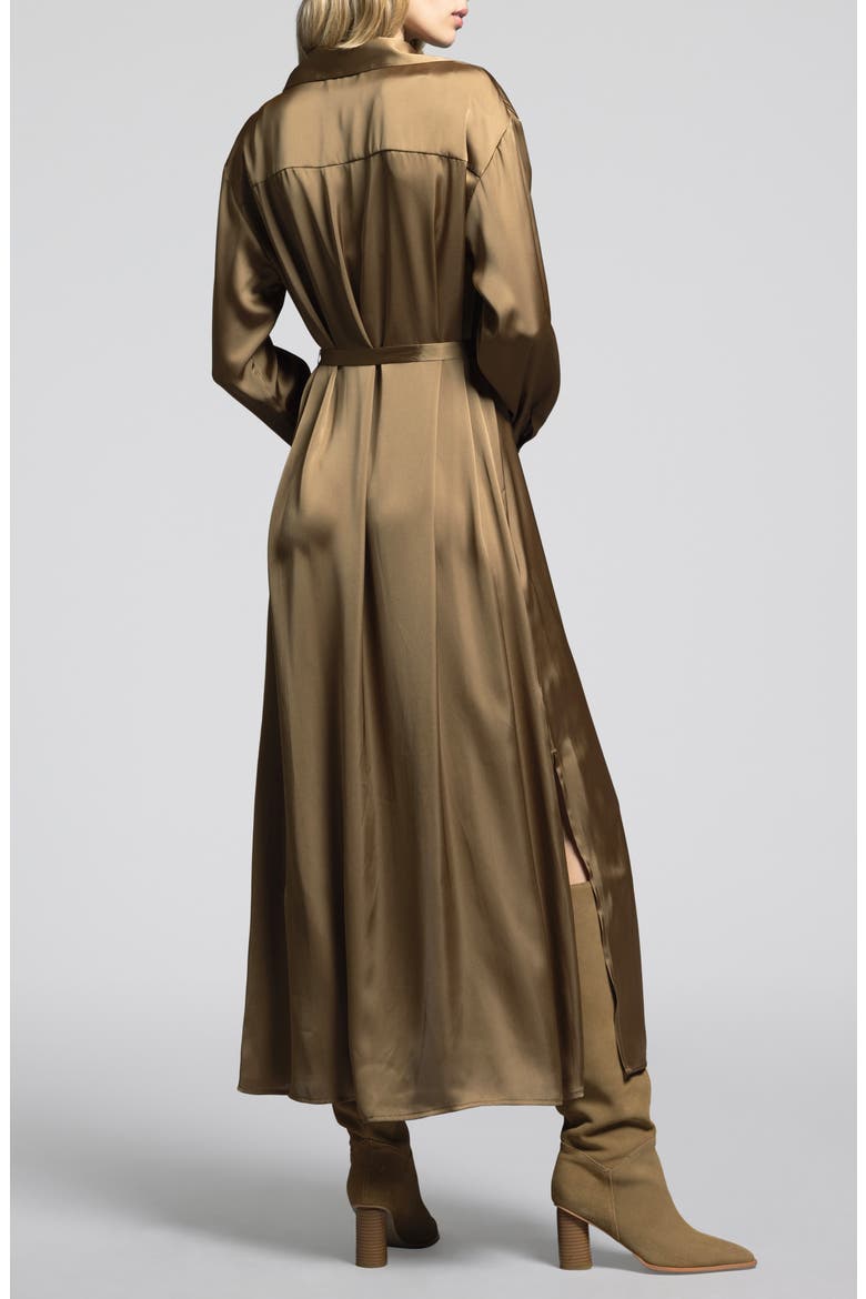 Yves Long Sleeve Shirtdress, Alternate, color, BRONZE