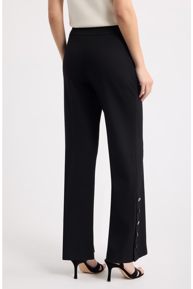High Waist Rivet Hem Wide Leg Pants, Alternate, color, ANNE BLACK