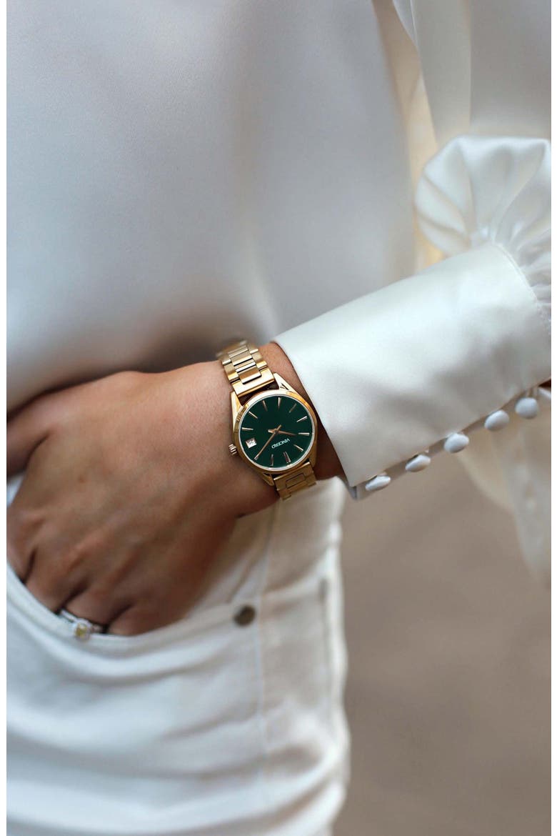 The Harper Bracelet Watch, 29mm, Alternate, color, GOLD/GREEN