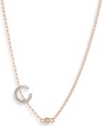 MESHMERISE Bezel Diamond Initial Chain Necklace - 0.2ct.