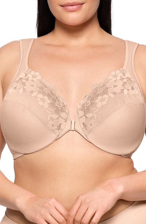 Glamorise Front Clasp Underwire Bra In Cafe