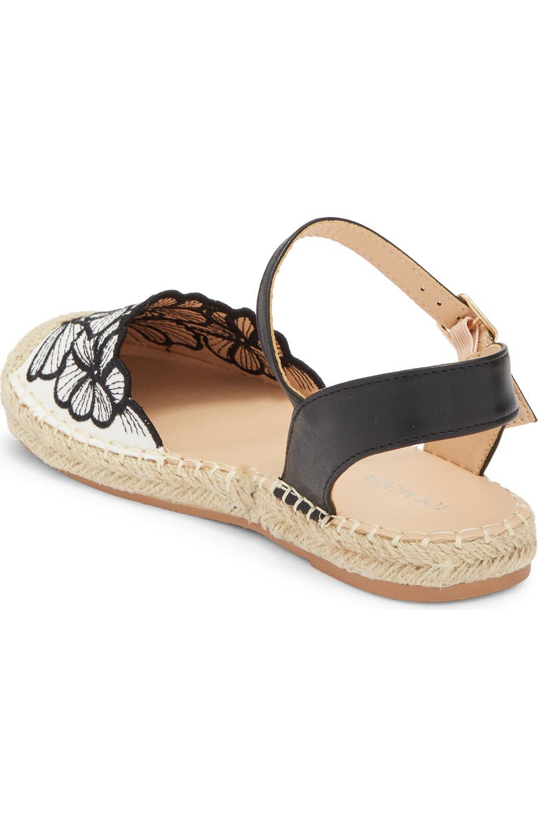 TOP MODA Chaya Floral Embroidered Flat, Alternate, color, Black Pu