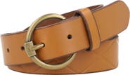 Frye Diamond Debossed Leather Belt
