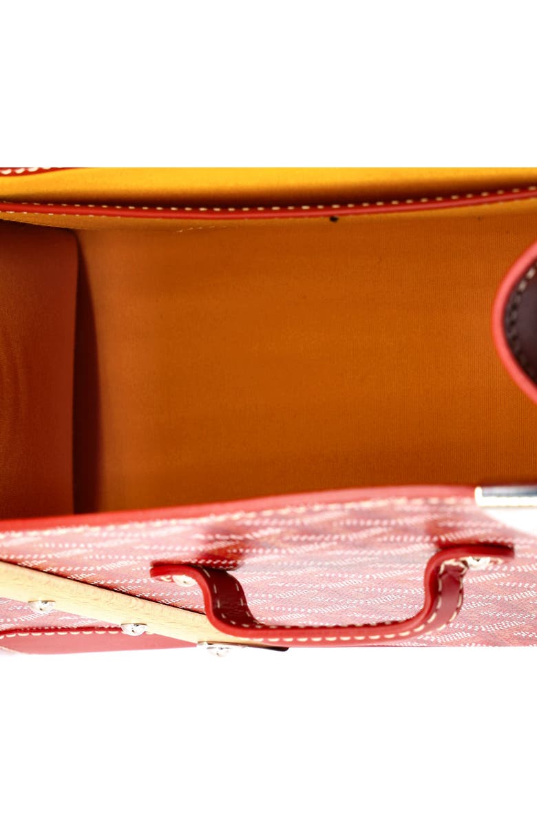 Pre-Owned Goyard Saigon Top Handle Bag Coated Canvas with Leather PM, Alternate, color, Red