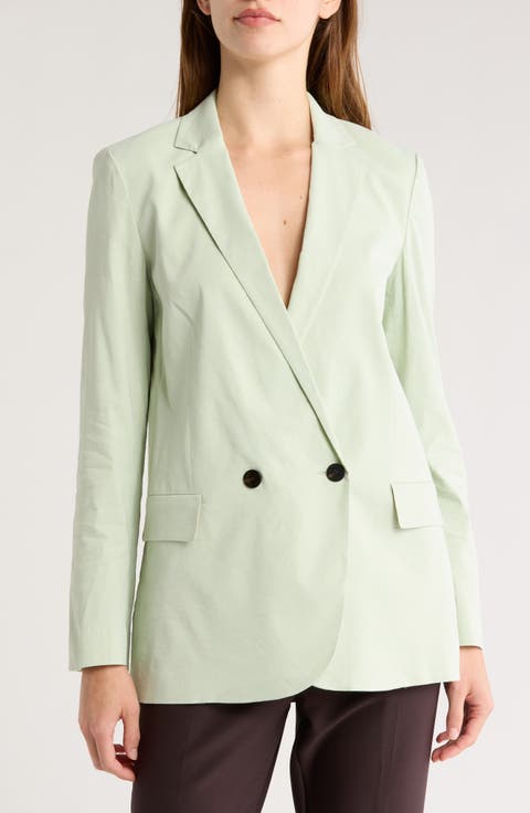 Double Breasted Linen Blend Jacket