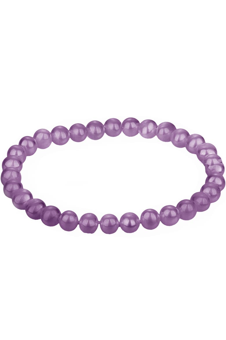 Shell Pearl Stretch Bracelet, Main, color, Purple