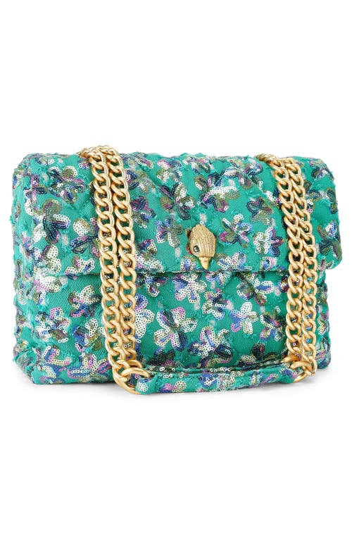 Kurt Geiger London Large Kensingston Sequin Soft Quilted Convertible Shoulder Bag In Green