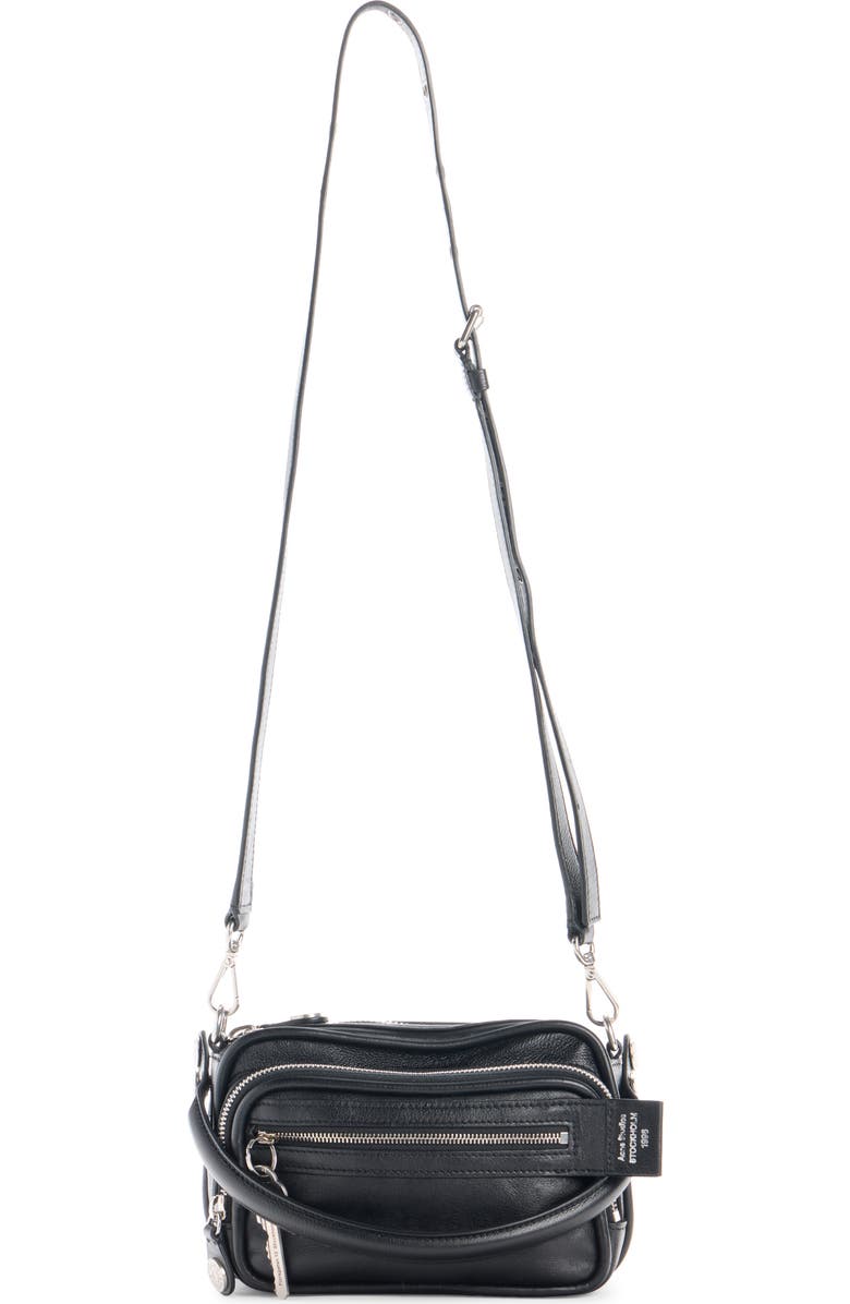 Acne Studios Camero Kit Leather Handbag, Alternate, color, Black