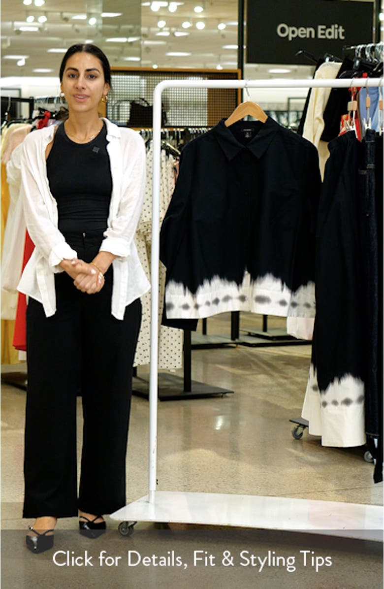 Stripe Crop Cotton Poplin Button-Up Shirt, sales video thumbnail