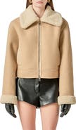 English Factory Faux Shearling Detail Double Face Jacket
