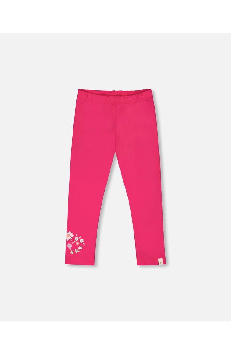 Deux par Deux Organic Cotton Jersey Slim Fit Floral Legging, Main, color, Pink