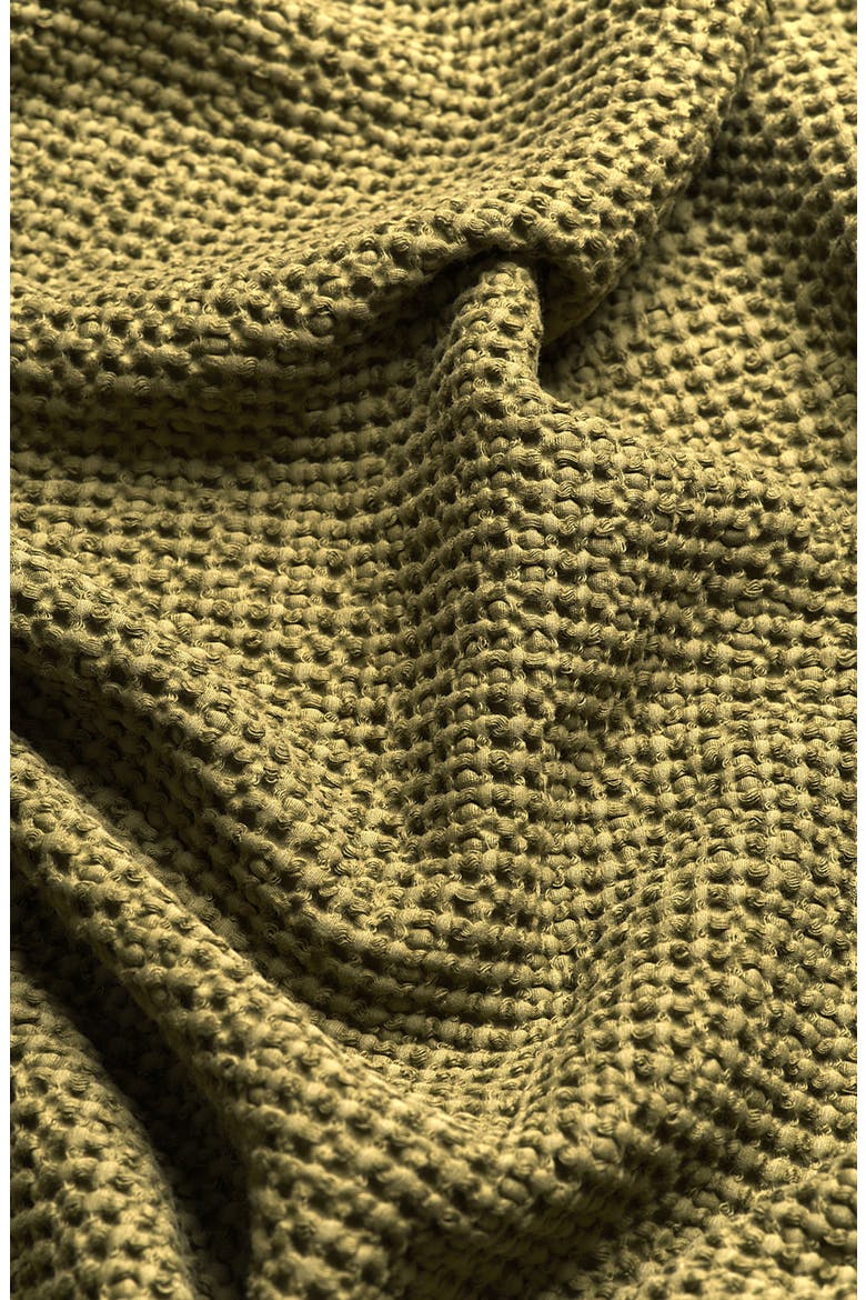 Waffle Cotton Throw Blanket, Alternate, color, BOTANICAL GREEN