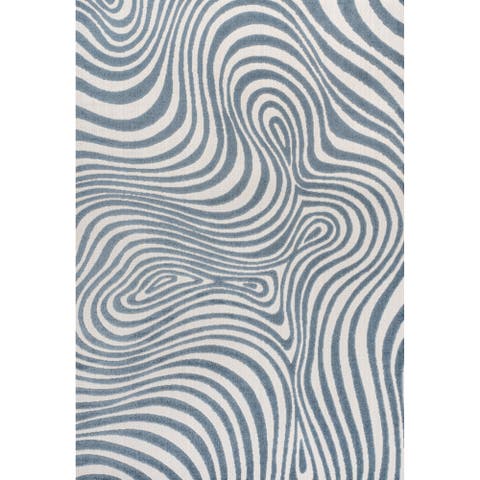 Maribo High-Low Abstract Groovy Striped Indoor/Outdoor Area Rug
