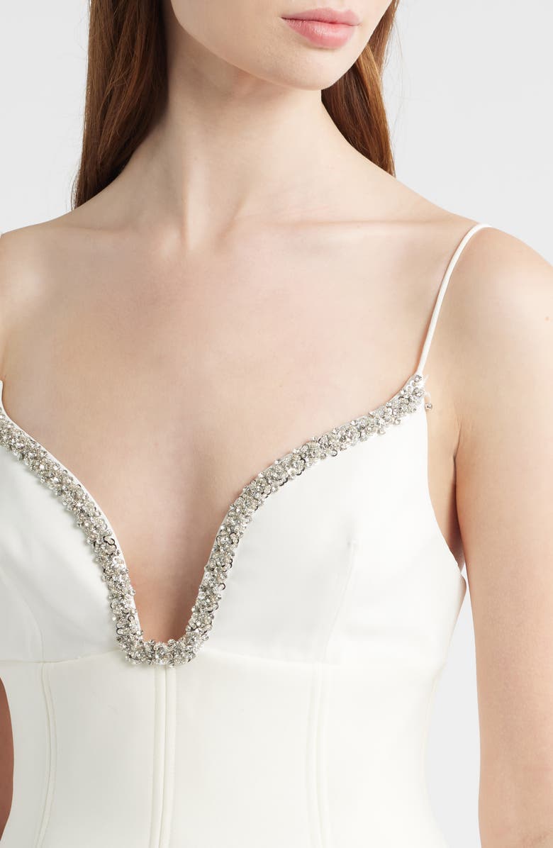 Acler Cranstone Rhinestone Cocktail Minidress, Alternate, color, Ivory