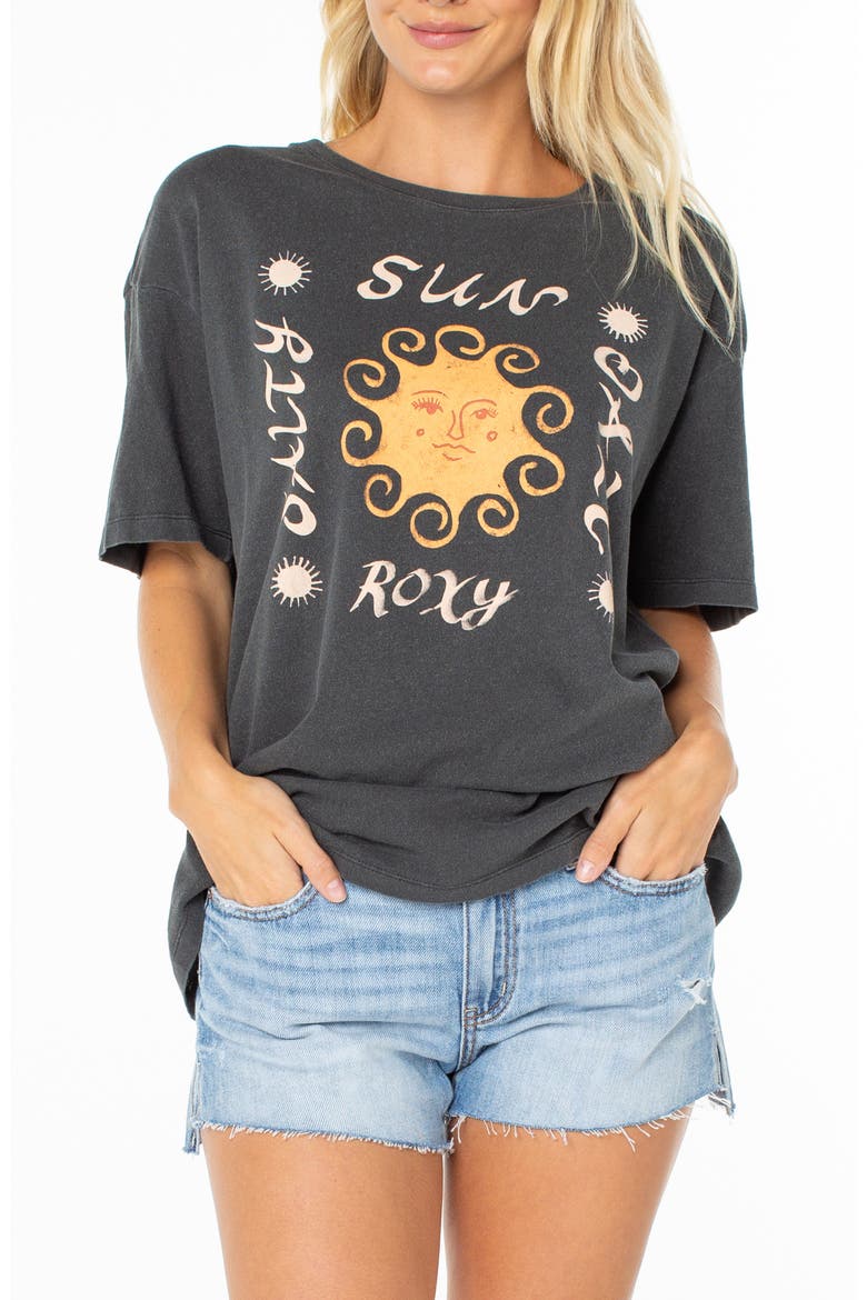 Sun Daze Oversize Cotton Graphic T-Shirt, Main, color, PHANTOM