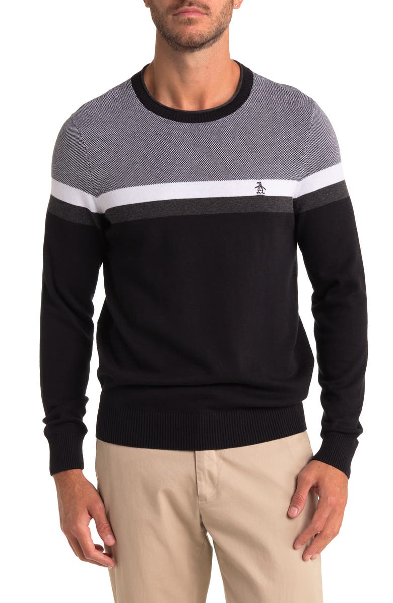 Original Penguin Colorblock Cotton Sweater, Main, color, 