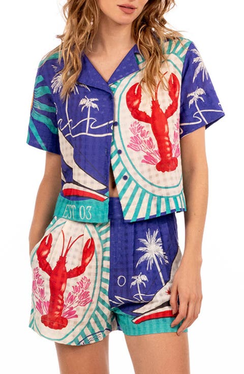 Prim Alina Crop Cotton Cover-Up Shirt