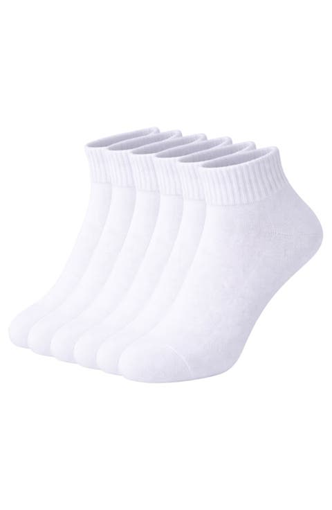 6-Pack Half Cushion Quarter Socks with Heel Tab