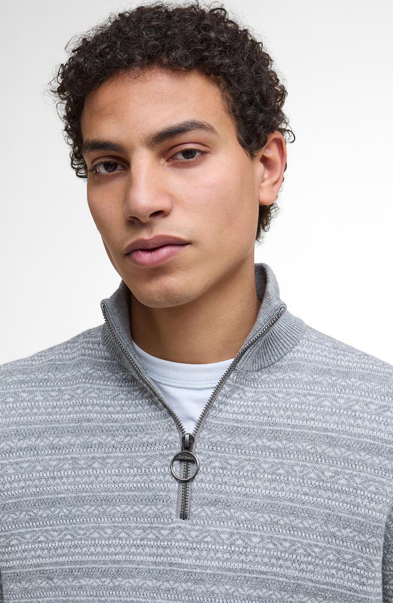 Barbour Dartfield Quarter Zip Cotton & Wool Sweater, Alternate, color, Light Grey
