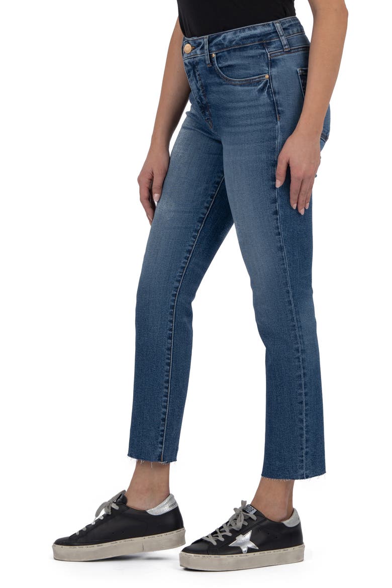 Reese High Waist Raw Hem Ankle Straight Leg Jeans, Alternate, color, LEADERSHIP
