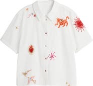 Desigual Beaded Appliqué Woven Shirt