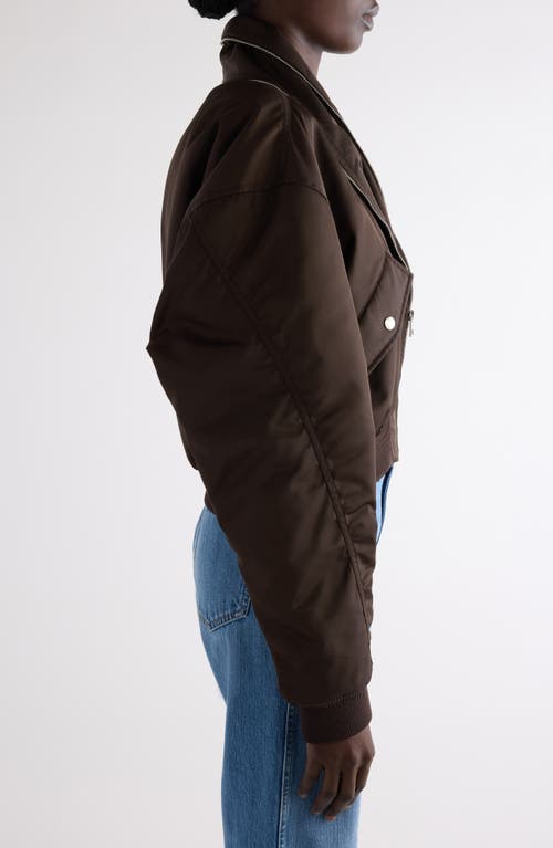 Givenchy Zip Shawl Collar Bomber Jacket In Brown