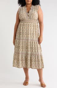 MAX STUDIO Sleeveless Tiered Maxi Dress