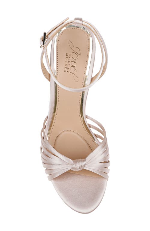 Jewel Badgley Mischka Skylar Ankle Strap Sandal In Champagne Satin