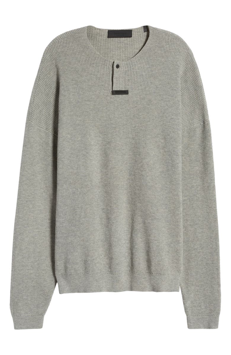 Fear of God Essentials Gender Inclusive Waffle Knit Henley Sweater, Alternate, color,
