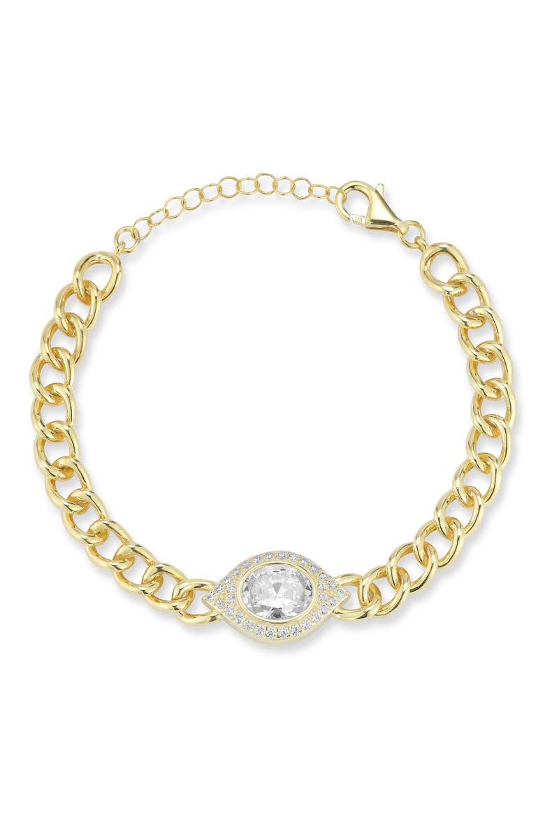 14K Gold Plated Silver Eye Bracelet, Main, color, GOLD