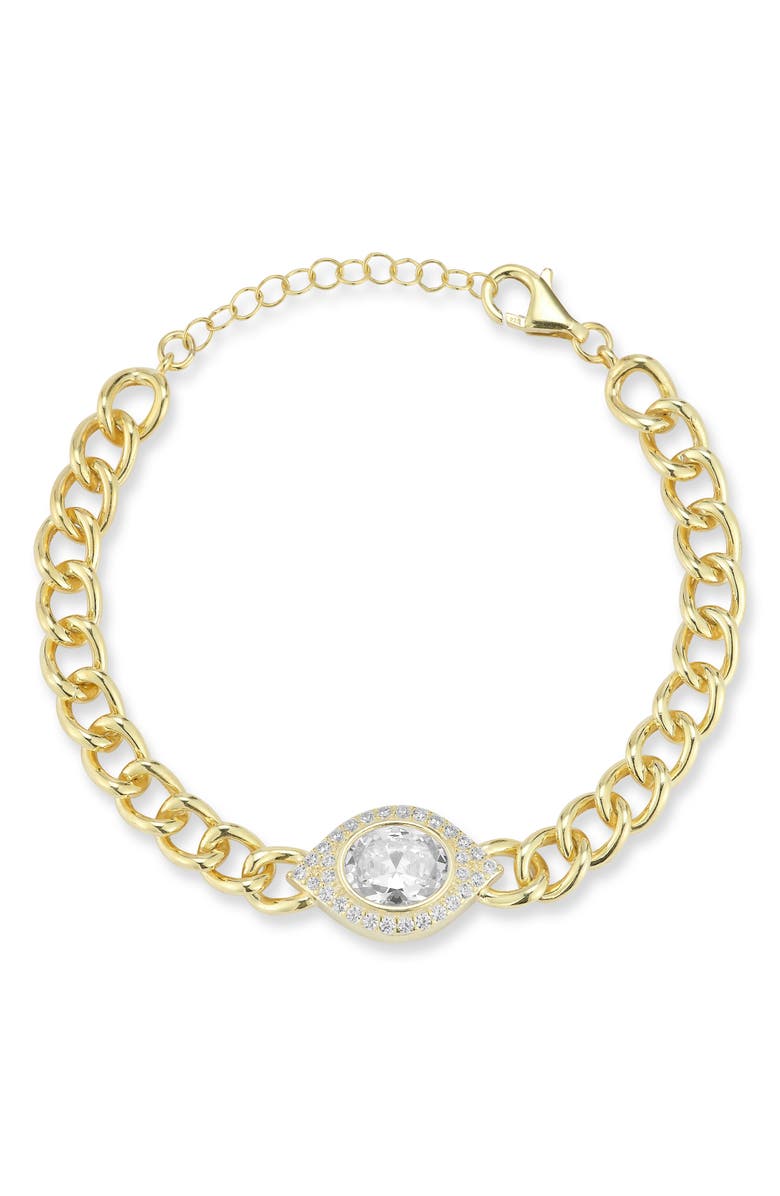 CHLOE AND MADISON 14K Gold Plated Silver Eye Bracelet, Main, color, Gold