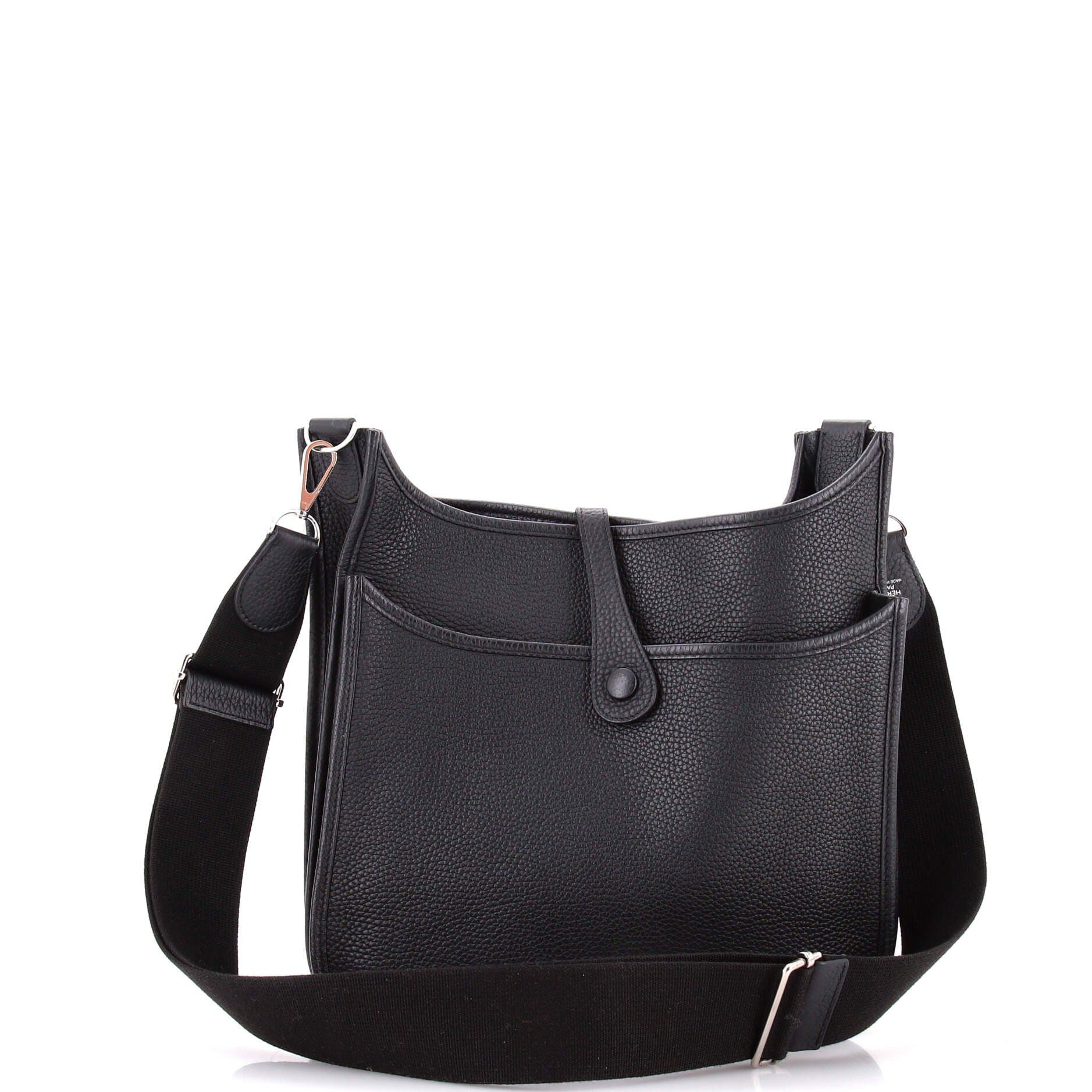 Pre-Owned Hermes Evelyne Bag Gen III Clemence PM, Alternate, color, Noir