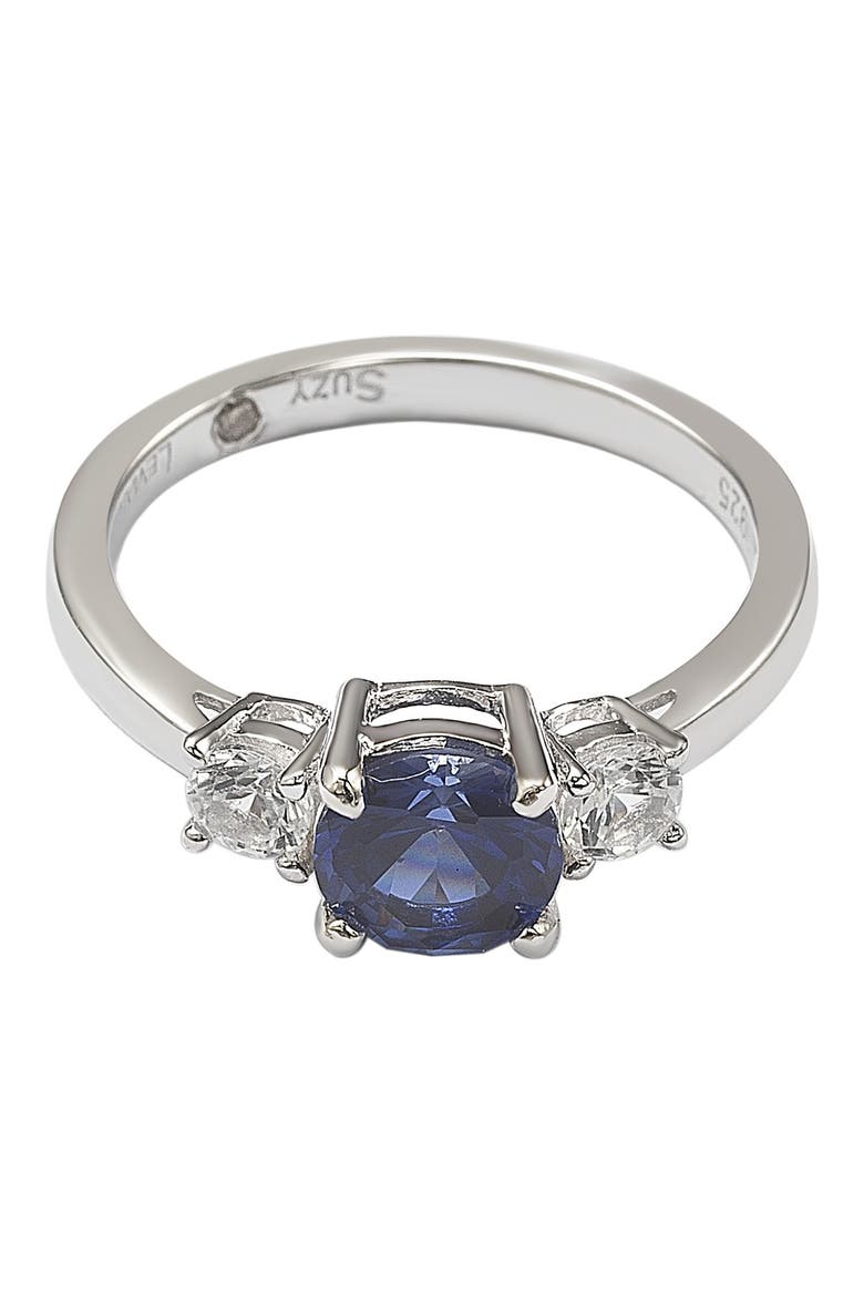 White & Blue Sapphire Ring, Alternate, color, BLUE