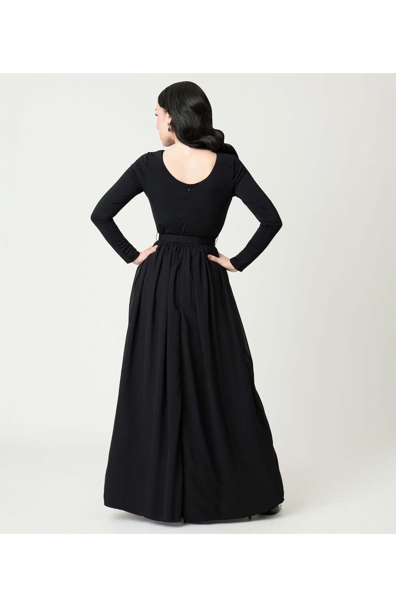 Unique Vintage Brooch Maxi Dress, Alternate, color, Black W/Embellishment