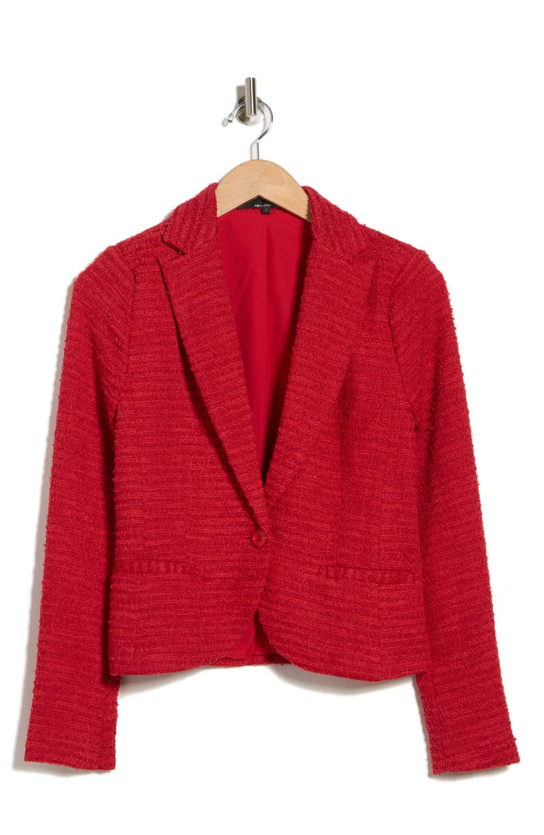 Amanda & Chelsea Bouclé Tweed Knit Blazer, Alternate, color, Red