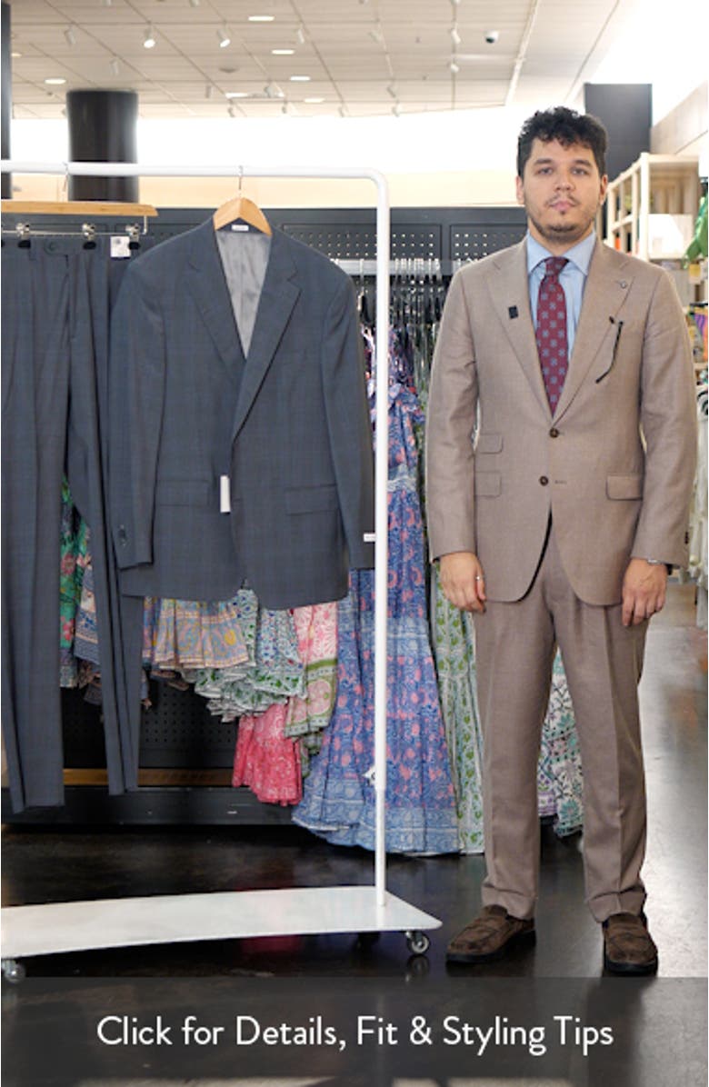 Flynn Classic Fit Plaid Wool Suit, sales video thumbnail