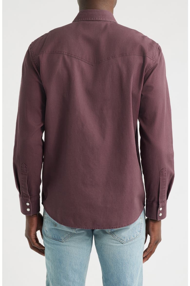 Dillon Cotton Twill Snap-Up Western Shirt, Alternate, color, WASHED BERRY