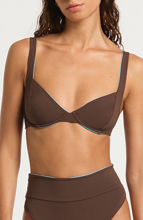 Bondeye Bond-eye Ryan Reversible Underwire Bikini Top In Brown