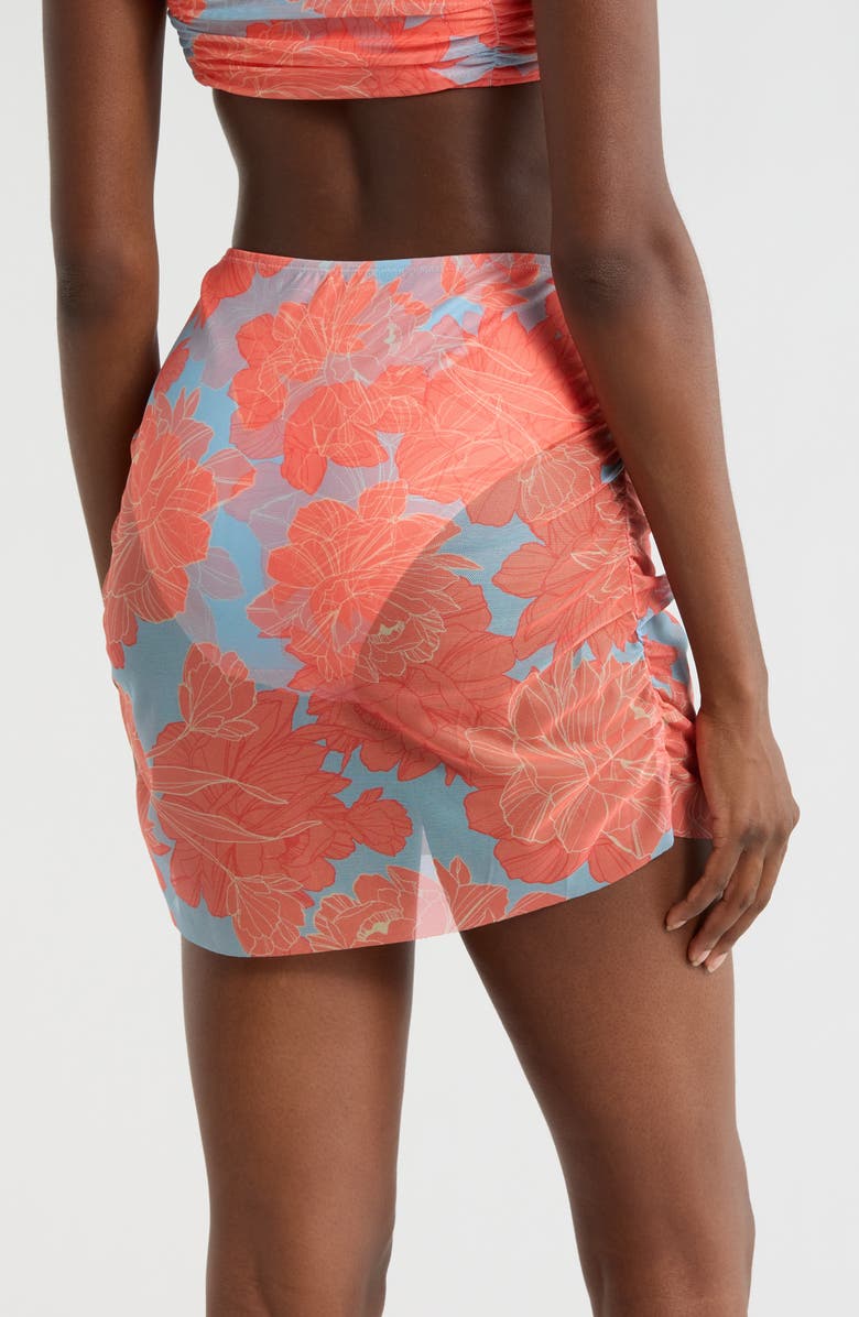 Hutch Tawnie Skirted Bikini Bottoms, Alternate, color, Sky Blue Peonies