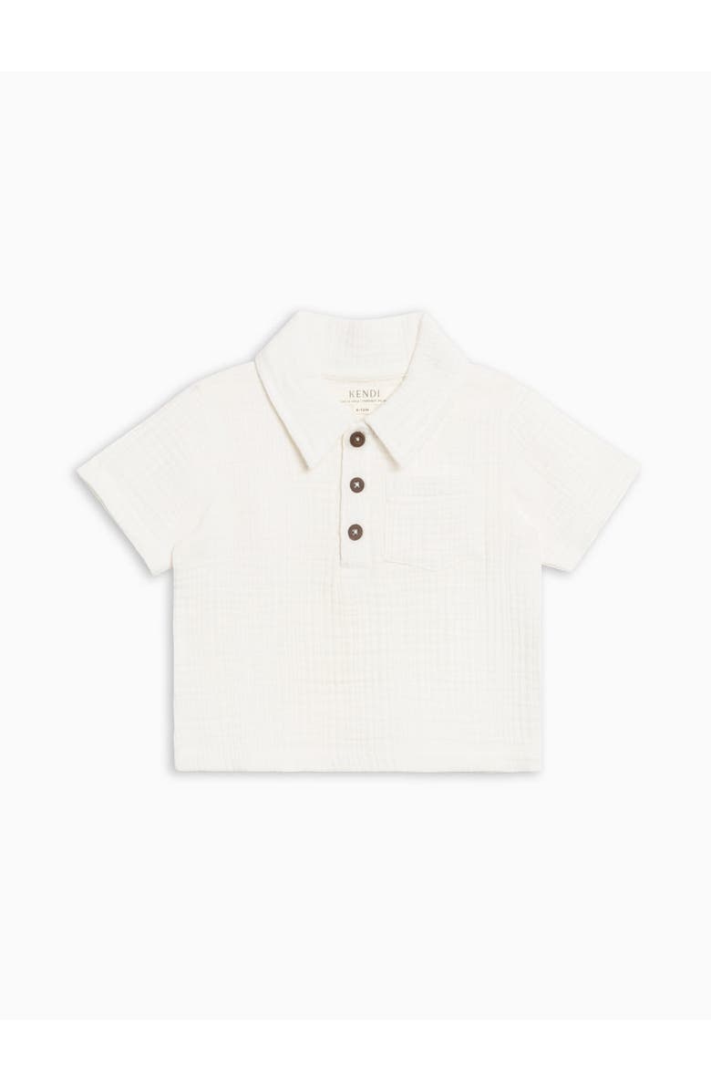 Colroed Organics Organic Ezra Muslin Henley, Main, color, Coconut