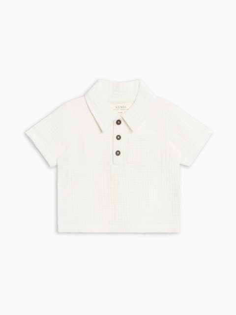 Organic Ezra Muslin Henley (Toddler & Little Kids)